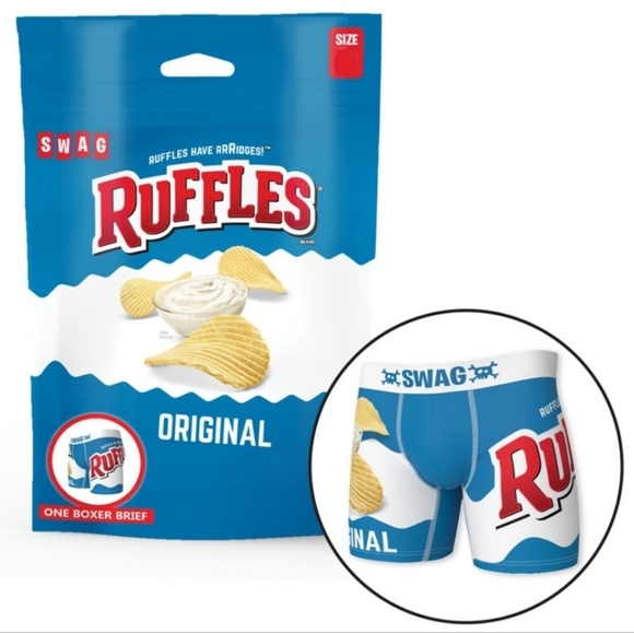 Ruffles 1 Pair Boxers + 2 Crew Sock Snack Aisle Original In Bag Size Med (31-33) - Picture 10 of 16